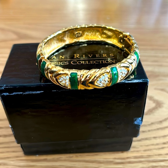 Joan Rivers Gold and Green Gemstone Cuff Bracelet - Picture 2 of 5